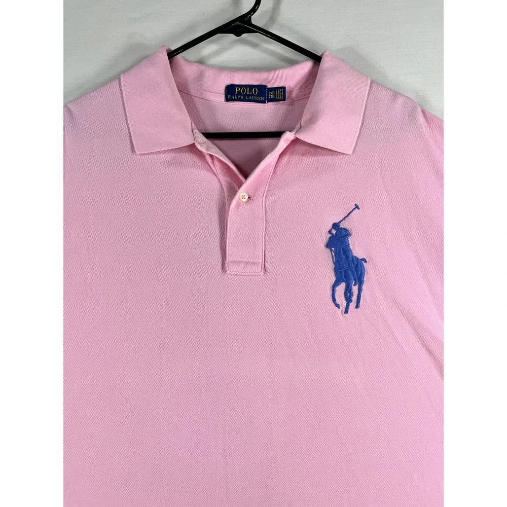 Polo Ralph Lauren Mens Pink Big Pony Short Sleeve Polo Shirt 2XB Big & Tall